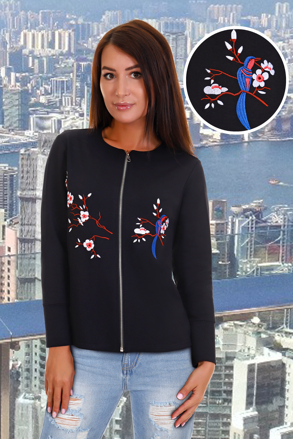 Фото товара 15410, жакет с вышивкой